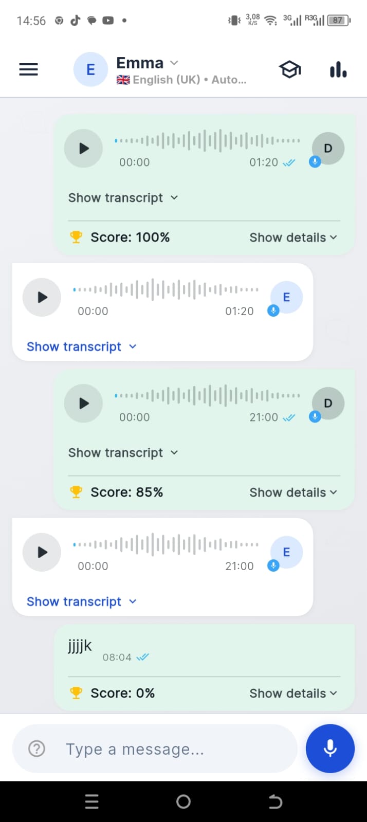 Falable App - Realtime Voice Scoring